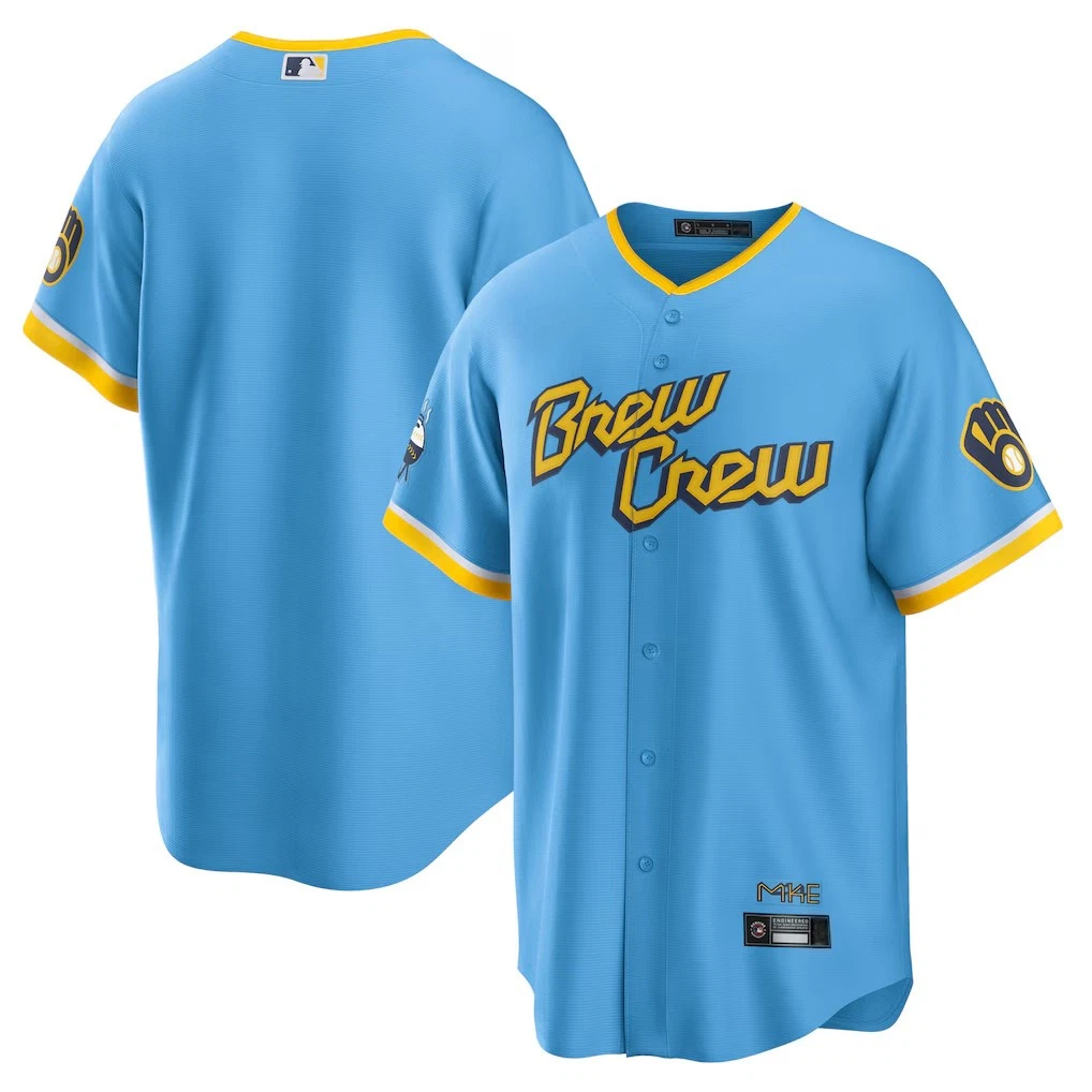 Men's/Youth Brewerss Blue City Connect Limited Edition Player Jersey