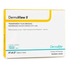 DermaView II Transparent Film Dressing 4 x 4.5" Sterile 50 Ct