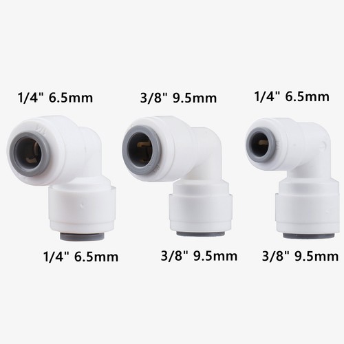 1/4" 3/8" Push Fit Connector Adapter Valve RO Fridge Water Filter Quick Fittings - Afbeelding 4 van 92