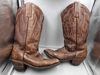 Women s Vintage Frye Western Brown Leather Rodeo Cowboy Boots Size 7