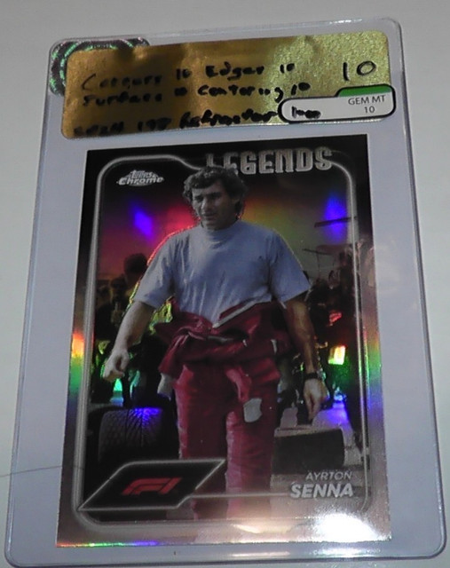 10 grade 2024 topps chrome f1 refractor card ayrton senna legends 198 formula 1