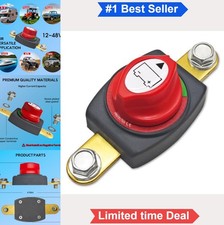 Battery Disconnect Switch 12V 48V 275A Side Post Negative Terminal Kill for Car