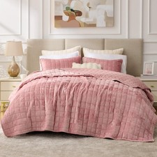 Bedelite Velvet Quilt Set King Size - Luxury Velvet Comforter Bedding Set 3
