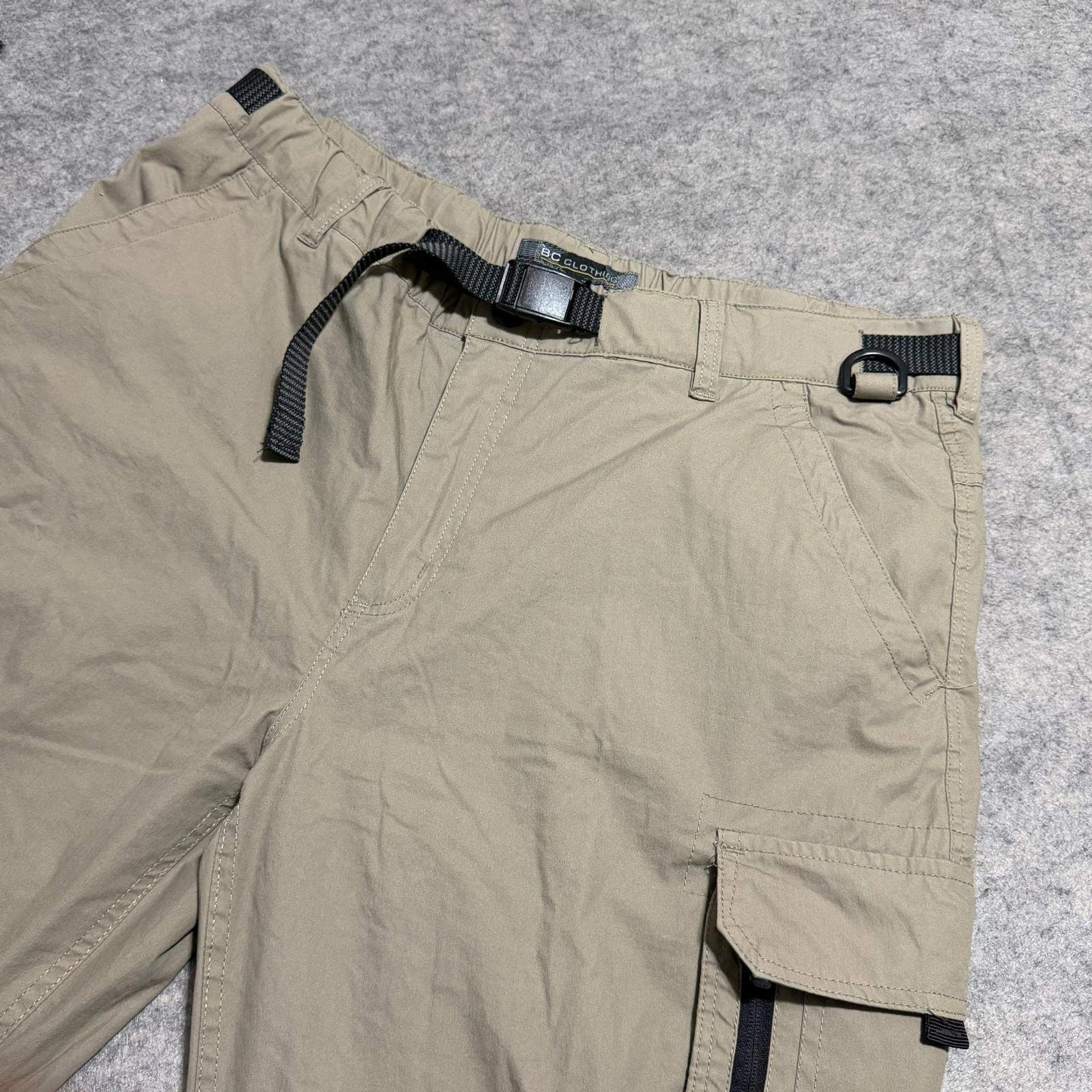 BC Clothing Mens XXL x 30 Cargo Hiking Pants Khaki Tan Belted Utility Outdoor