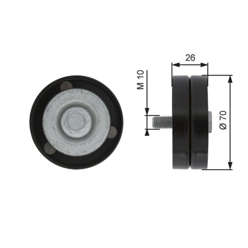 Umlenk /FüHrungsrolle Keilrippenriemen Gates T36363 Drivealign™ FüR Chrysler-image