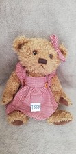 Peluche n°T558: OURSONNE en robe - 26cm - Velours un peu usé sous pied droit