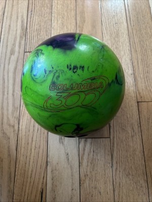 Columbia 300 White Dot Lime Swirl Bowling Ball Made In USA 8lb
