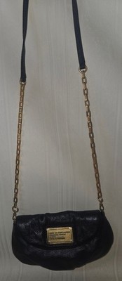Marc By Marc Jacobs Workwear Black Leather Flap Crossbody Bag Purse