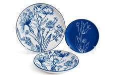 Servizio di Piatti da Tavola in Porcellana Tulip Blu 18 Pezzi