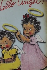 3 African American Christmas Cutouts Decorations Card-stock vintage-style AA lot