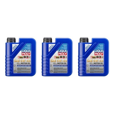 Liqui Moly 3L Engine Motor Oil - Leichtlauf High Tech 5W-40 (3x1L)