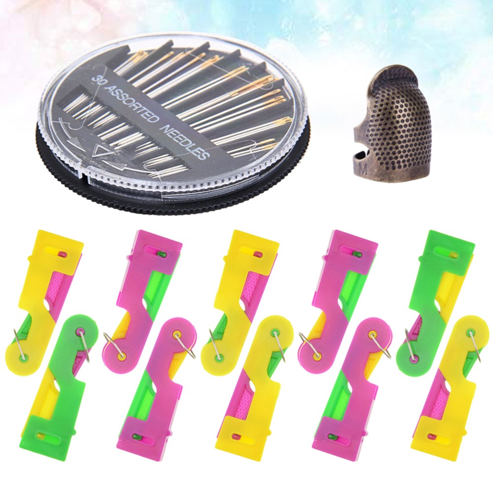 Self-Threading Hand Sewing Needle Threader Tool Inserter