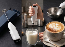 Milk frother whisker blender battery whisk coffee hot chocolate latte egg G14