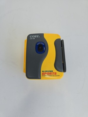 Coby CX-34 All Weather Sports Stereo Cassette Player Yellow Tested Working READ