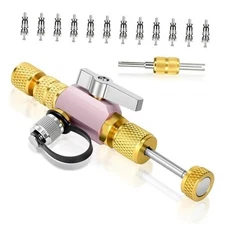 Upgrade Vacuum-Rated Valve Core Removal Tool,2 Sizes 1/4inch and 5/16inch in 1 