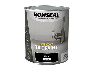 Ronseal - One Coat Tile Paint Black Satin 750ml