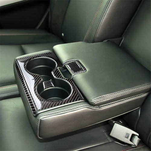 Carbon Fiber Rear Seat Armrest Cup Holder Cover Trim For Mazda CX-9 2010-2015 - Picture 6 of 12