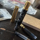 Unbranded Fountain pen Ceramic Black Barrel White Smoke Swirls Med NIB — photo 8