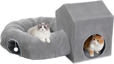24inch-Tunnel Bed for Indoor,cattasaurus Peekaboo cat cave for Multiple,Detachab
