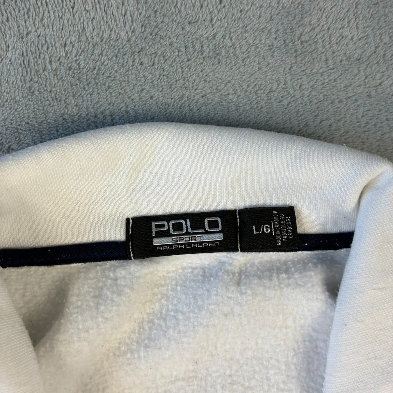 Vintage Ralph Lauren Polo Sport 2000's White Size Large 1/4 Quarter Zip Jumper image 5