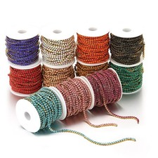 Stainless steel rhinestone crystal tassel chain DIY clothing earring accessory