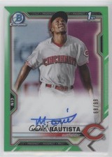 2021 Bowman Chrome Prospects Green Refractor 68/99 Mariel Bautista Auto 0v4e