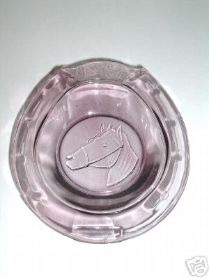 antique ashtray sun colored amythest good luck horseSEE - Picture 1 of 1