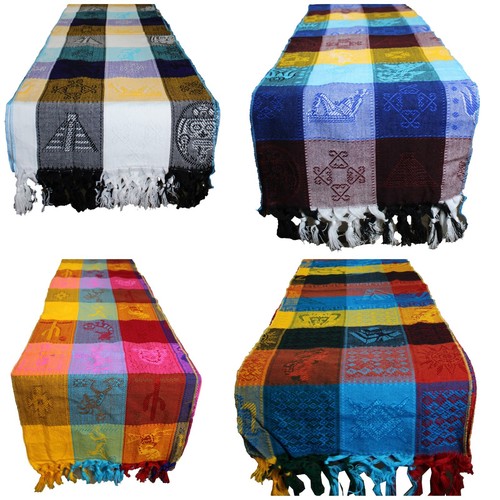 Corredor de Mesa Maya Mexicano Colores Grabados Diseños Ligero 13.75" x 100" - Imagen 1 de 15