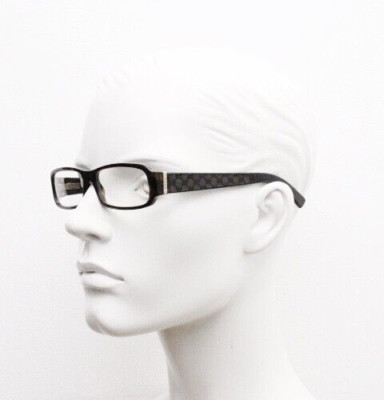 Gucci Brille Made in Italy. Braune Acetatbrille Fassung mit Vollarmlogo