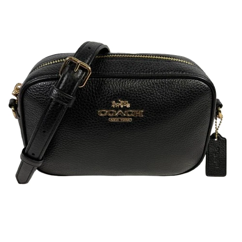 Borsa a tracolla Coach in pelle nera con ciottoli mini fotocamera Jamie CA069