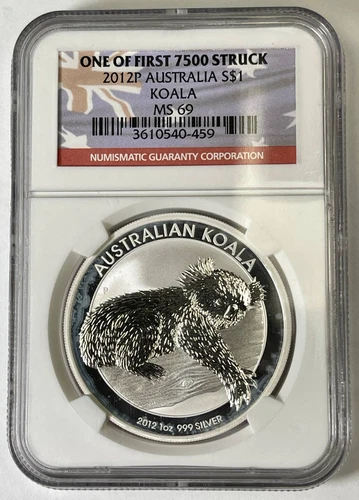 2012 Australia .999 Fine Silver Koala NGC MS-69 One of First 7500 Struck
