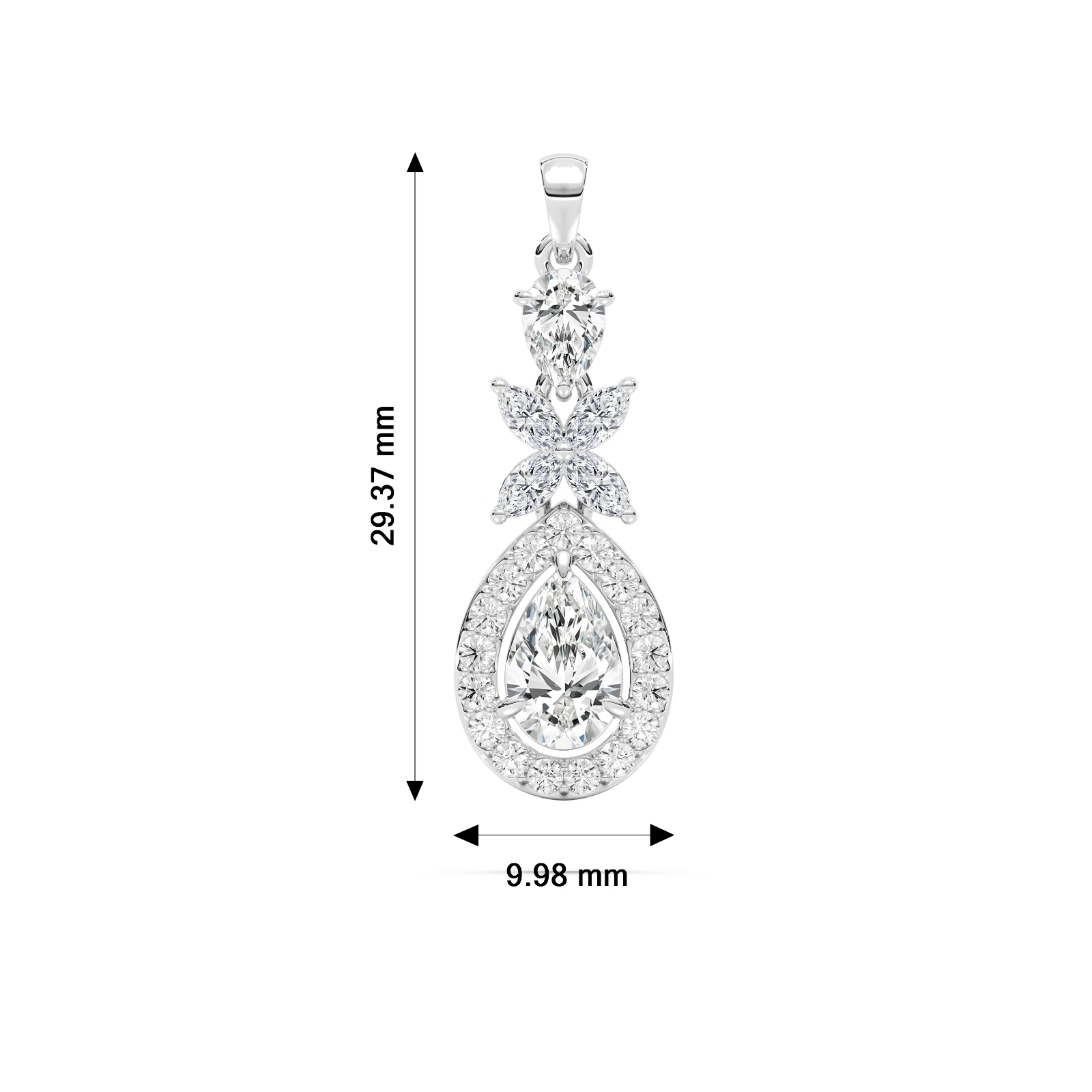 1.56 ct igi certified lab grown diamond 14k white gold pendant necklace chain image-4