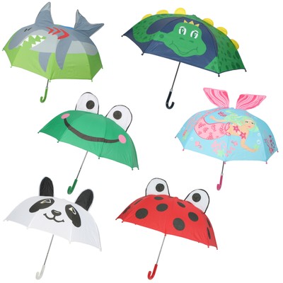Drizzles Kinder 3D Kuppelschirm mit Krummgriff