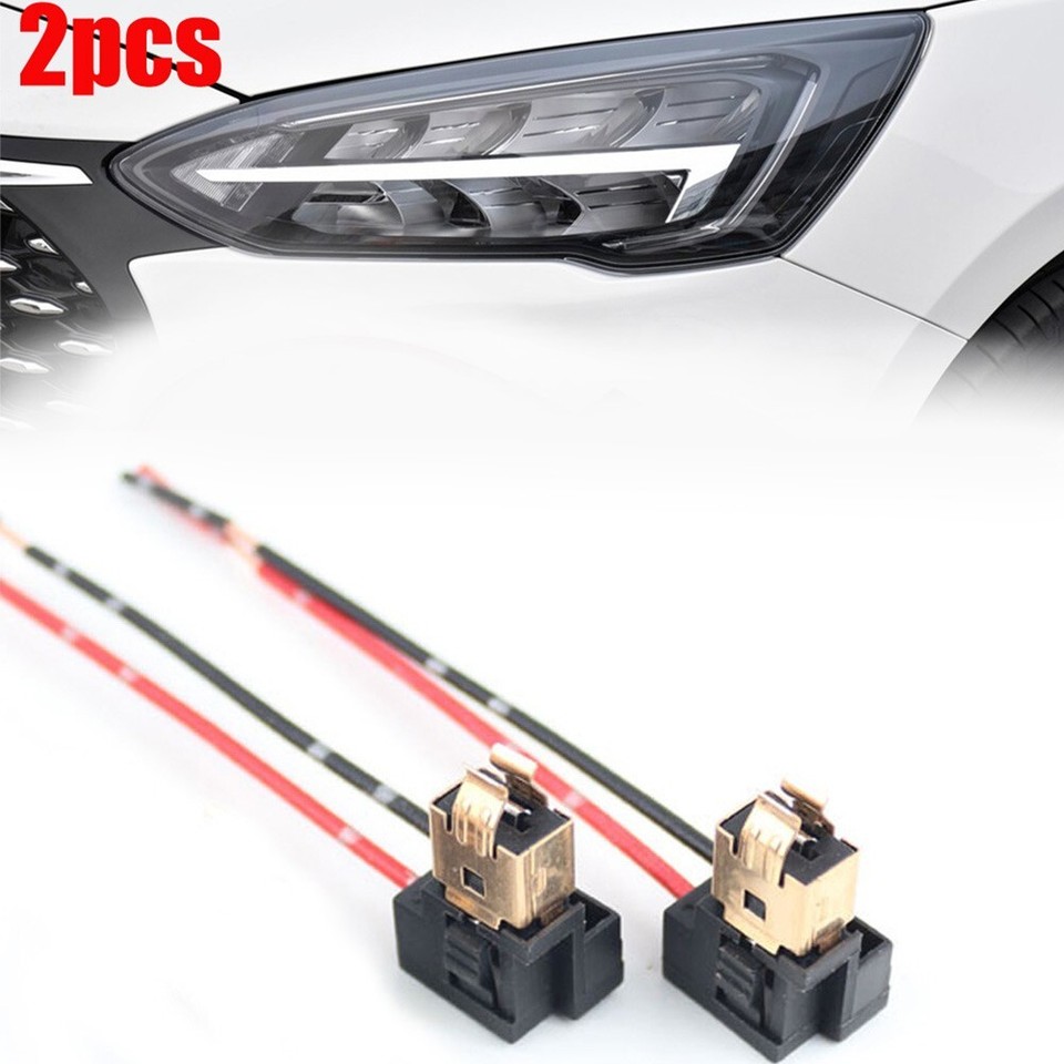 2pc / Pair H1 H3 Socket Extension Wiring Harness Connector LED
