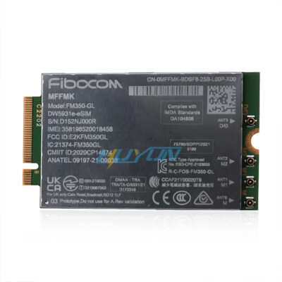 Fibocom FM350-GL DW5931e 5G M.2 Modul für Latitude 5531 9330 3571 Laptop Intel