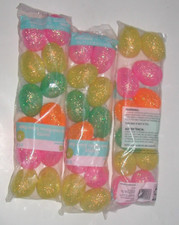 NIP NEW Fillable Easter Egg 3 Sets Glitter Pink Yellow Green Orange 36
