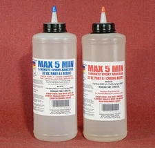 EPOXY RESIN 5 MINUTE CURE GLUE - FAST, STRONG & TOUGH LOW COST BULK 1/2 GAL KIT 