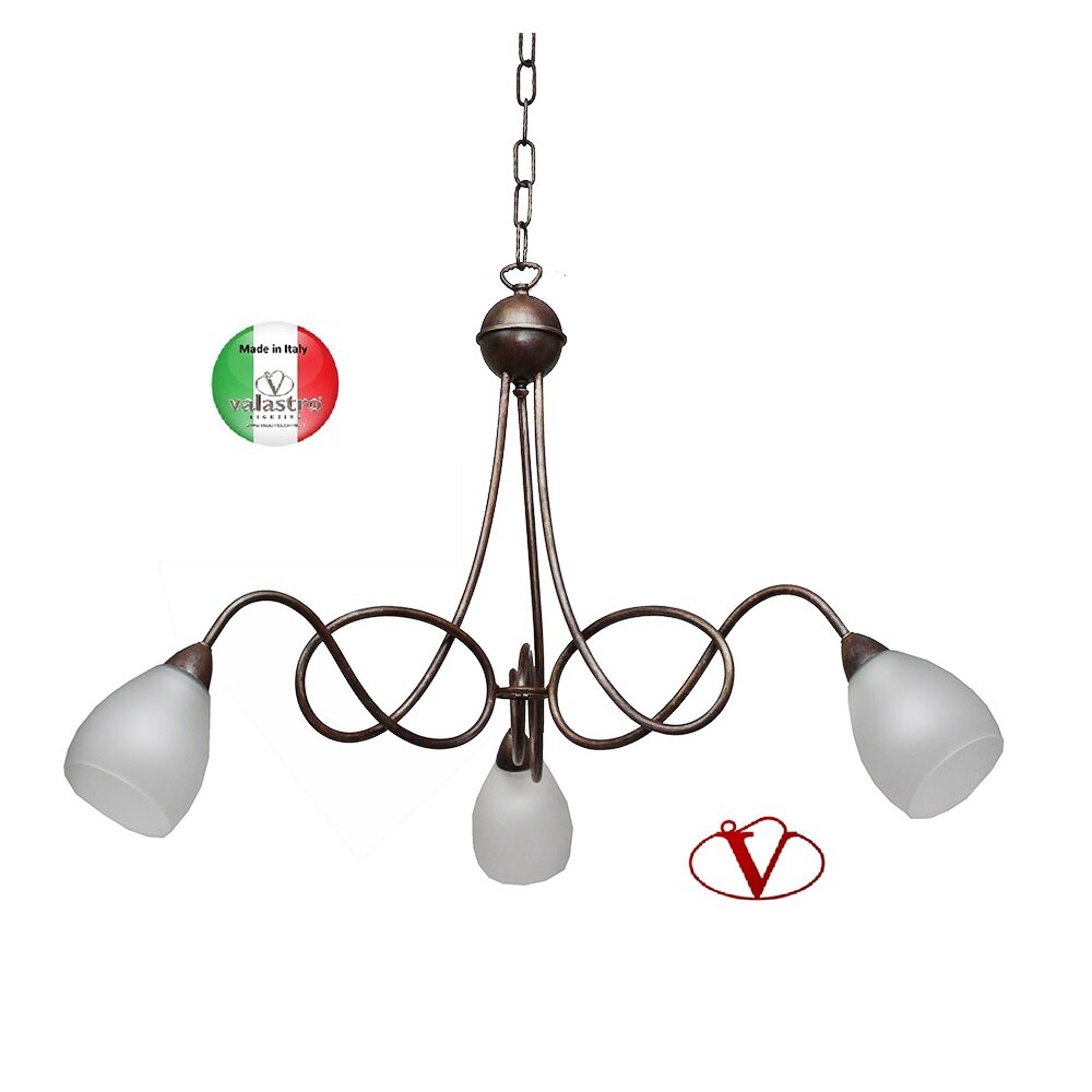 Lampadario Ferro Battuto 3 Luci Meghan Classico Offerta Made in Italy