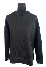 Victorias Secret Sport Black Quilted Pullover Hoodie Size Small VSX A481