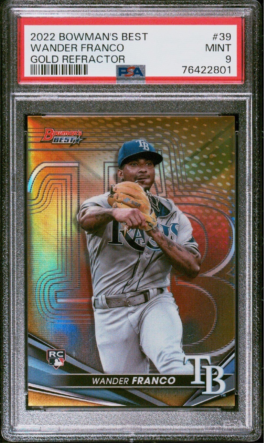 2022 Bowmans Best Wander Franco PSA 9 /50 GOLD Refractor ROOKIE CARD Rays