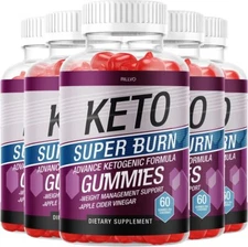 Rillvo (5 Pack) Keto SuperBurn Gummies ACV Gummies with Apple Cider Vinegar...