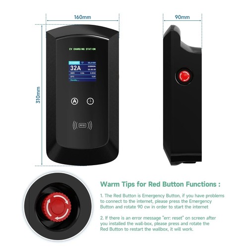 AFEEV 7.6KW 32A 1Phase EV Charging Station for Tesla Model 3/X/Y/S Wallbox EVSE - Picture 3 of 16