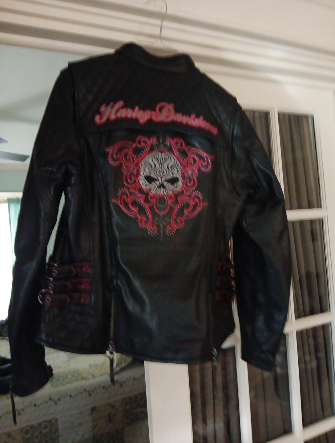 HarleyDavidson Scroll Skull 3in1 Large Women’s Leather Jacket Black
