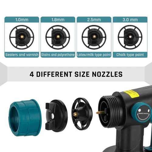 Paint Sprayer for Makita 18V LXT Battery HVLP Spray Paint Gun for Home Interior - Picture 5 of 12