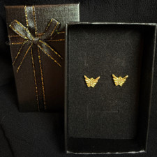 10kt gold butterfly earrings stud post in gift box