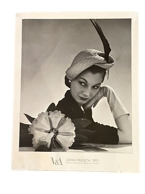 John French Victoria & Albert Museum Vintage Fashion Model Black White Poster