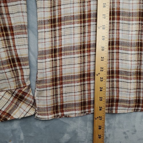 VTG Kennington Rocking K Ranchwear Shirt Mens Medium Brown Plaid Western Cowboy - Picture 13 of 14