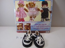 Make Your Own Pet Teddy Bear Animal Alley Replacement Part Black Shoes Lace Up