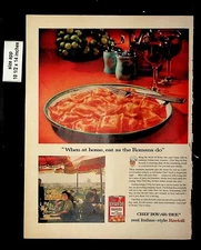 1956 Chef Boy Ar Dee Ravioli Canned Foods Vintage Print ad 8846