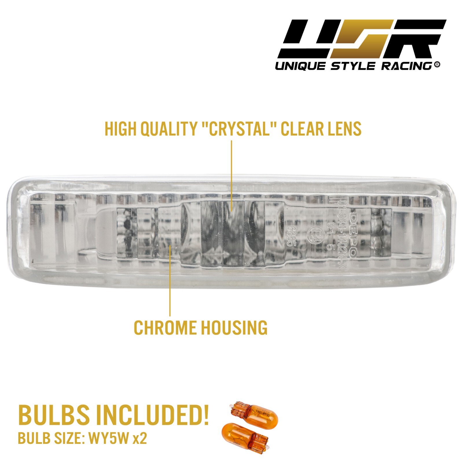 DEPO Ship 1997-2003 BMW 5 Series E39 Euro Clear Side Marker Lights  